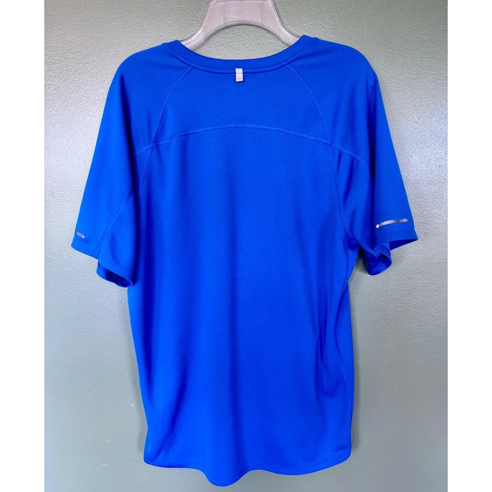 Nike Dri-FIT Mens Running Shirt Blue Short Sleeve Training Tshirt Large - Picture 2 of 6